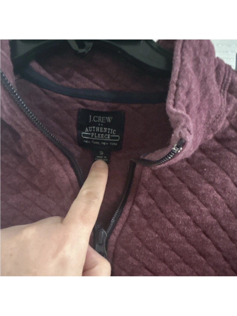 J. Crew Quilted Fleece Teddy Jacket in Wine